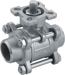 3PC Type Welded Ball Valve With (High mounting Pad)