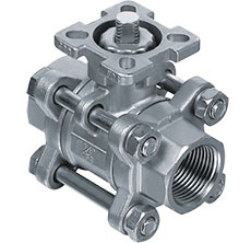 3PC Type Ball Valve With Internal Thread (High mounting Pad)